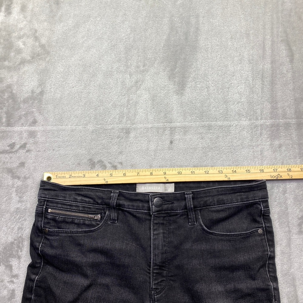 Athleta Sculptek Skinny Jeans Black Ankle Zip Performance Denim Size 10 Grunge - Picture 6 of 12